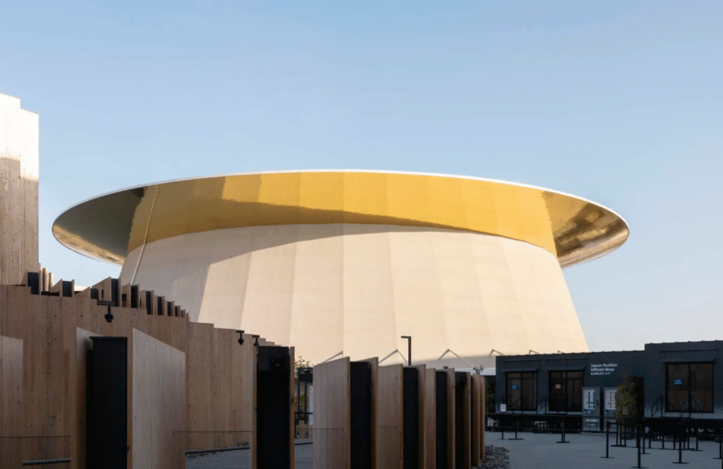 Toyo Ito’s Shining Hat pavilion at Expo 2025 Osaka, a striking dome-shaped hall designed to host up to 2,000 visitors in a light-filled, futuristic space.