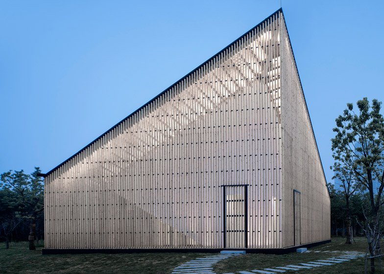 Chinese studio AZL Architects designed this chapel with semi-transparent walls for a riverbank site in the city of Nanjing