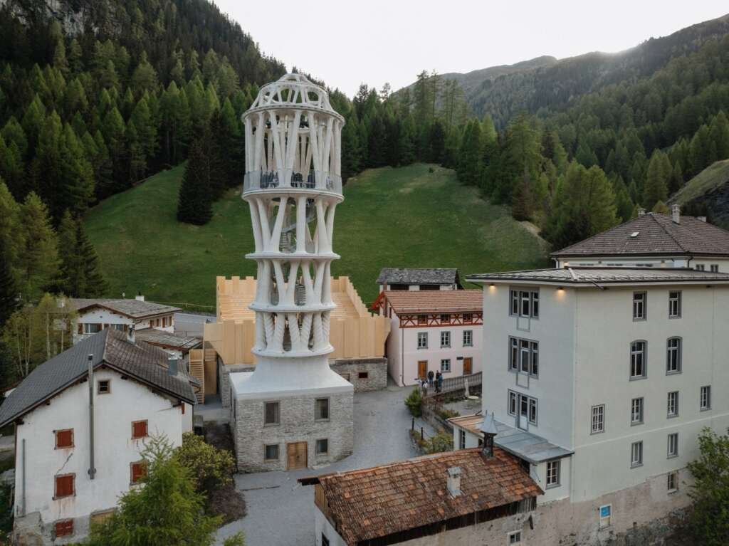 World’s tallest 3D-printed tower, Tor Alva, standing 30 meters tall in the alpine village of Mulegns, Switzerland