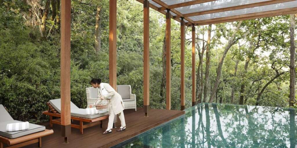 Ananda in the Himalayas, Rishikesh, offering wellness and luxury amidst the serene Himalayan landscape