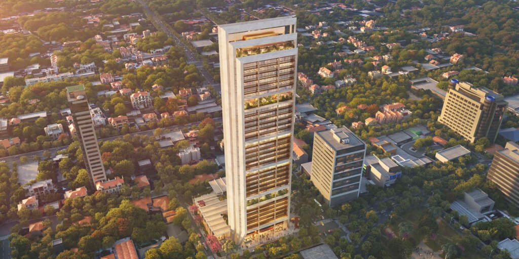 Discover the future of urban design with the Sudameris Bank Skyscraper in Asunción, Paraguay—an architectural marvel by Foster + Partners