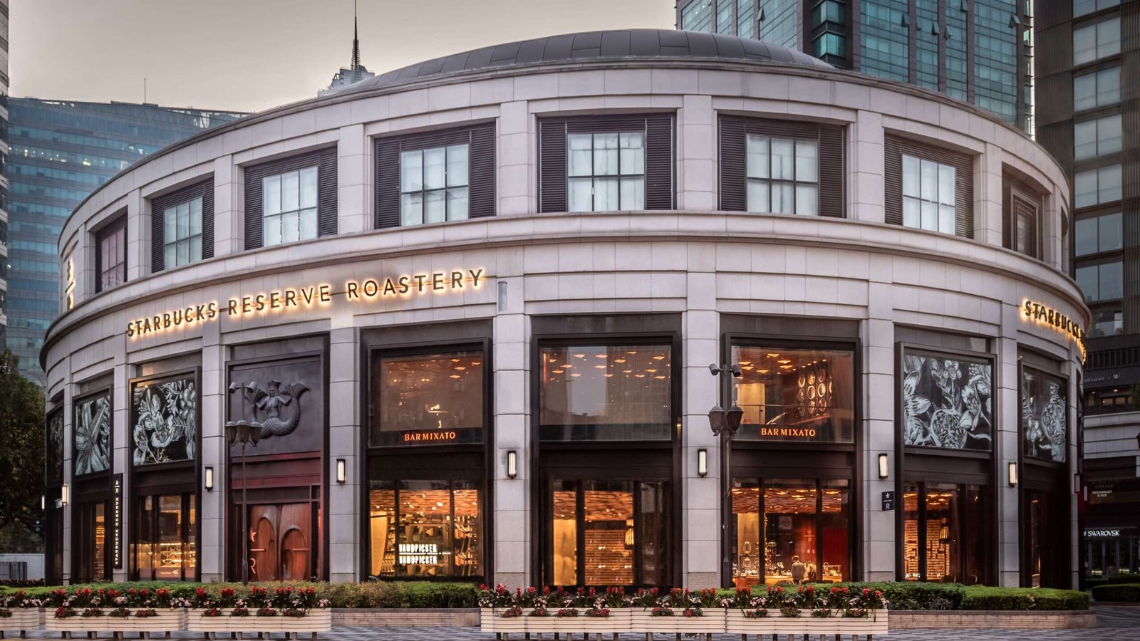 Starbucks Shanghai Reserve with industrial-modern interiors and coffee equipment