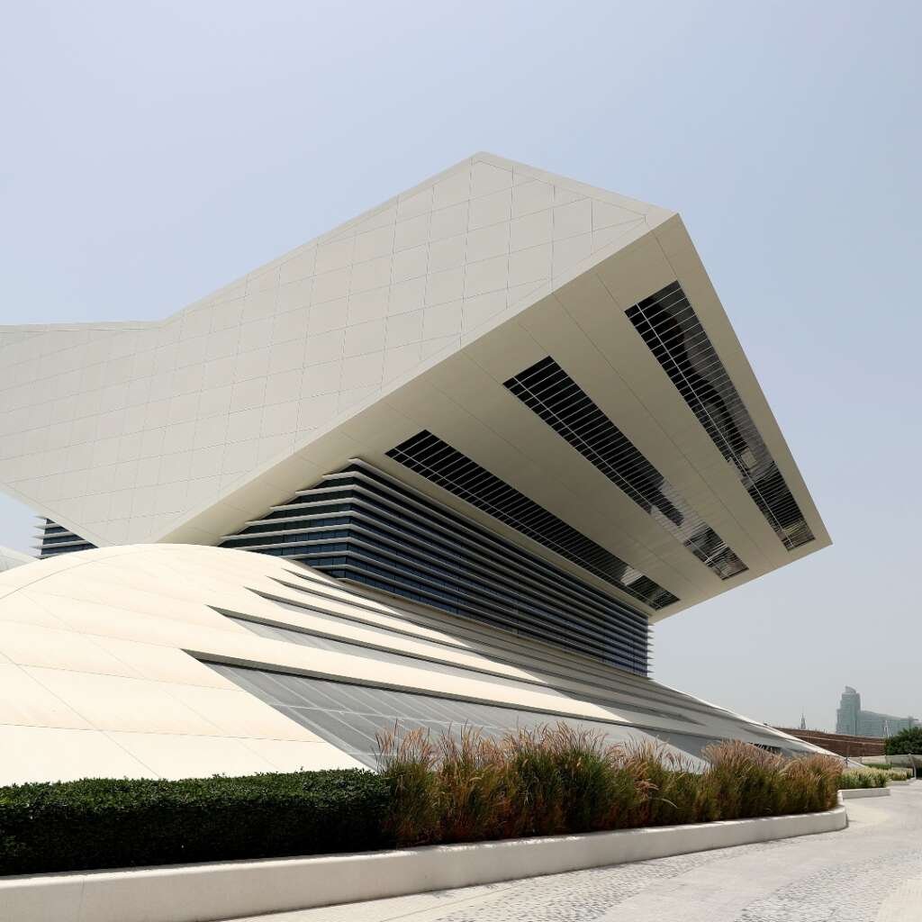 exterior elevation of lectern shaped architectural marvel