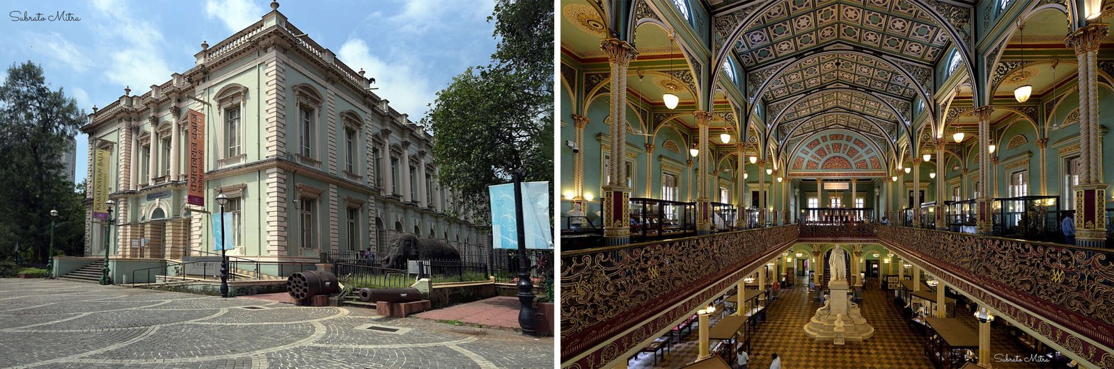 composite image of Victorian architecture exterior and interior of Dr Bhau Daji Lad Museum