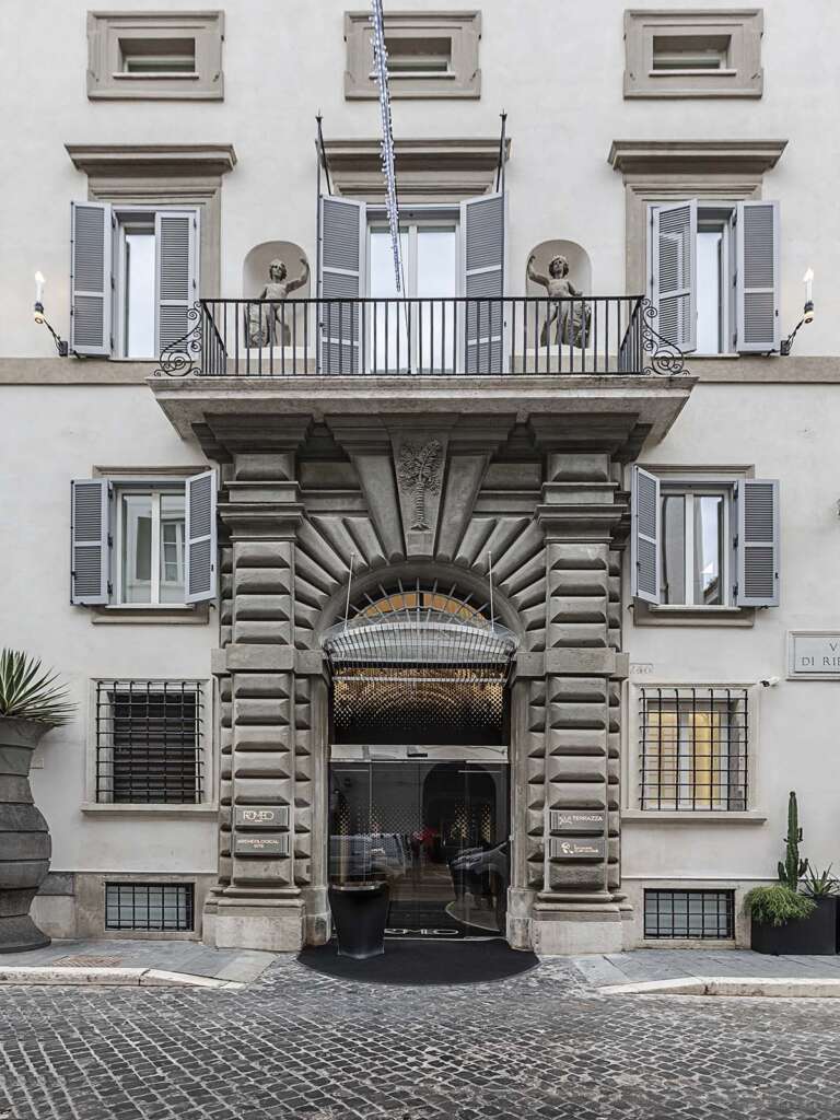 Rome Reborn: Zaha Hadid'S Visionary Palazzo Transformed Into Hotel Romeo Roma 1 historic façade of the 16th-century palazzo capponi, now transformed into hotel romeo roma designed by zaha hadid architects