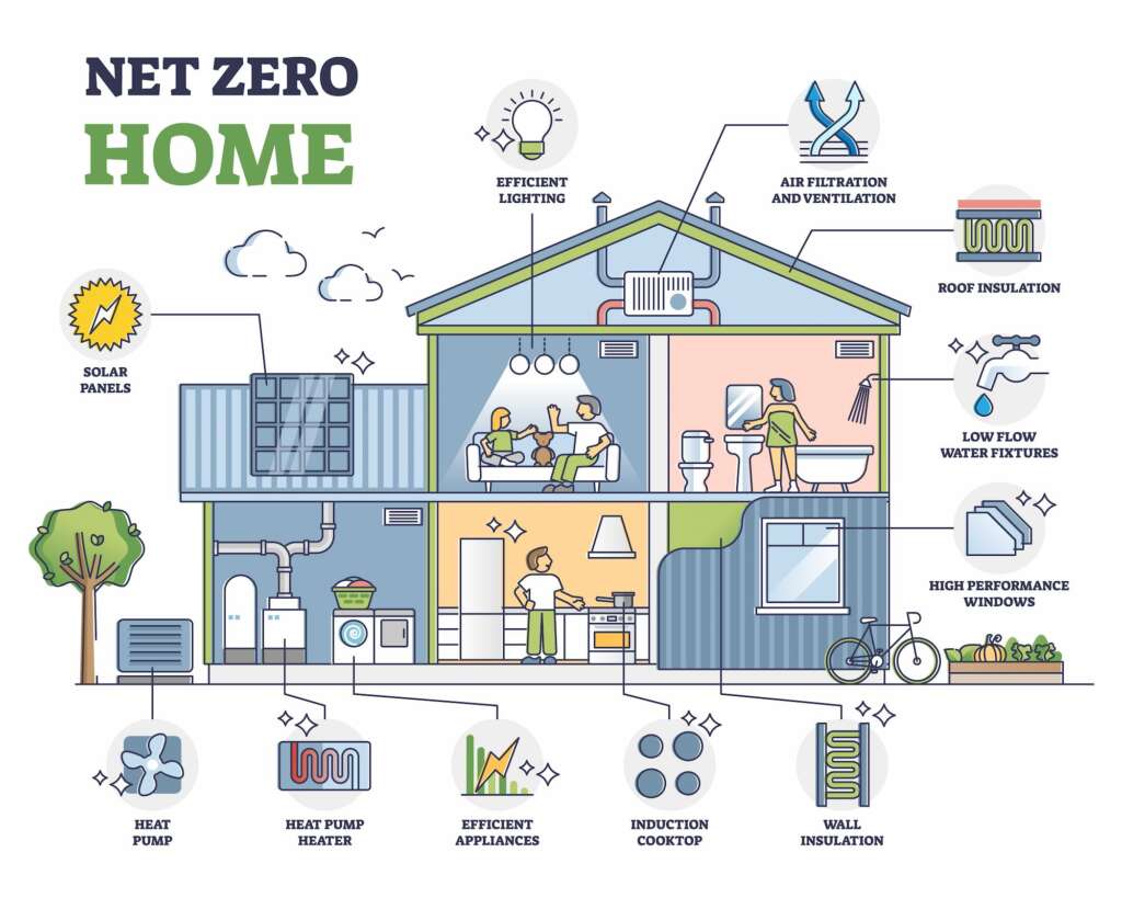 Can Sustainable Architecture Improve Your Health? Here'S What You Need To Know 1 infographic describing methods to increase energy efficiency of a home