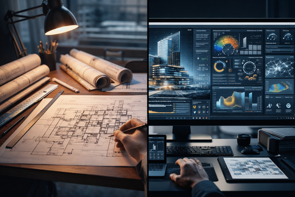 The Ultimate 2026 Toolbox For Architects &Amp; Designers: Game-Changing Apps, Plugins &Amp; Ai Tools For Unmatched Creativity 1 comparison between traditional drafting and ai-powered architectural workflow tools in 2026