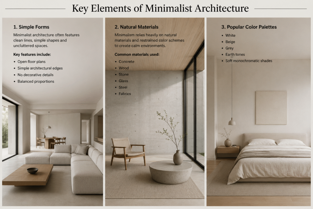 elements used in minimalistic architecture